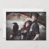 Elegante Gotische 3D Bloemen Schedel Save the Date Kaart (Voorkant)