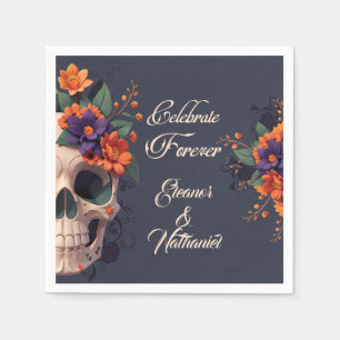 Elegante Gotische 3D Bloemenskelet Cocktail Servet