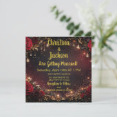 Elegante gotische aangepaste trouwkaarten kaart (Staand voorkant)
