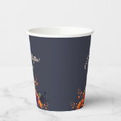 Elegante Gotische Bloemen Monogram Bruiloft Papier Papieren Bekers (Links)