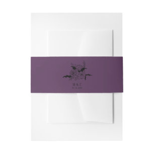 Elegante Gotische Bloemen Paarse Huwelijk Uitnodigingen Wikkel