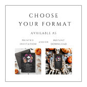 Elegante Gotische Bloemenschedel Halloween Kaart