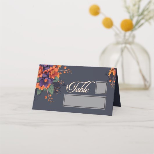 Elegante gotische bloemtafel en naam plaats (Voorkant)