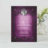 Elegante gotische halloween huwelijksuitnodiging kaart (Staand voorkant)