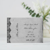 Elegante Gotische Kant Posh Bruiloft Save the Date (Staand voorkant)