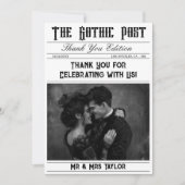 Elegante Gotische krantenfoto dank u Kaart (Voorkant)