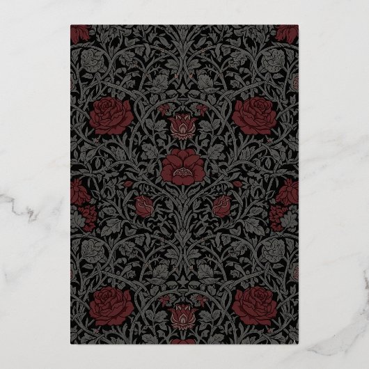 Elegante gotische Moody Botanische bruiloft Folie Uitnodiging (Achterkant)