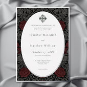 Elegante gotische Moody Botanische bruiloft Folie Uitnodiging