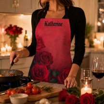 Elegante Gotische Rode Rozen Aangepaste Naam
