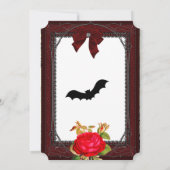 Elegante gotische rode rozen redden de datum kaart (Achterkant)