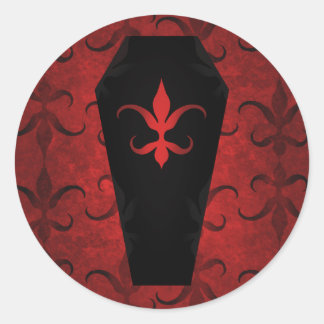 Elegante gotische Victoriaans kist rood Halloween Ronde Sticker