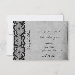 Elegante Gotische Vleermuis Kant Posh Bruiloft Sav Save The Date