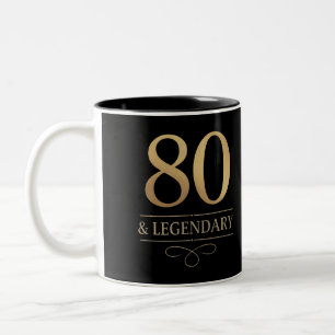 Elegante Goud 80ste & Legendarische Verjaardag Tweekleurige Koffiemok
