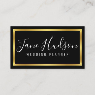 Elegante Goud en Zwarte Eenvoudige Minimalistische Visitekaartje