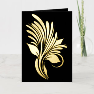 Elegante Goud Folie Bloei Wenskaart