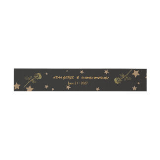 Elegante Goud Folie Bloemrijke Monogram Trouw Uitn Uitnodigingen Wikkel
