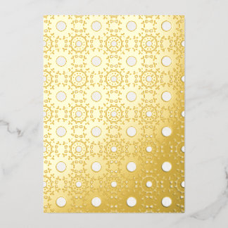 Elegante goud-folie geometrische medaillon vakanti folie feestdagenkaart