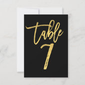 Elegante goud folie moderne script tafelnummer 7 (Voorkant)