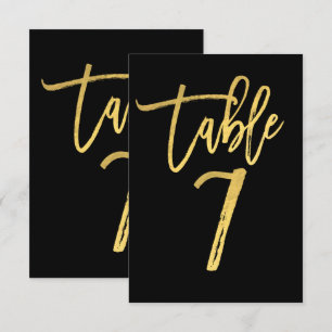 Elegante goud folie moderne script tafelnummer 7
