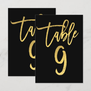 Elegante goud folie moderne script tafelnummer 9