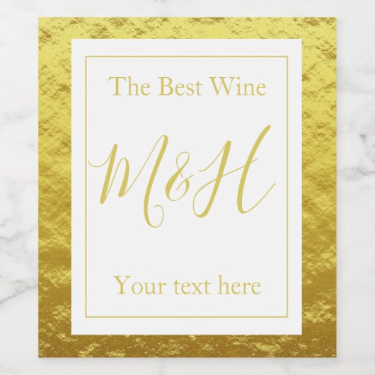 Elegante goud folie wijnlabels wijn etiket (Enkel label)