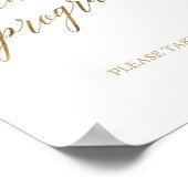 Elegante goud kalligrafie programma's bord poster (Hoek)