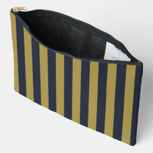 Elegante Goud & Marine Blauwe Verticale Strepen Etui