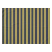 Elegante Goud & Marine Blauwe Verticale Strepen Tafelkleed (Voorkant (Horizontaal))