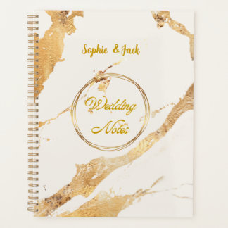 Elegante goud marmeren huwelijksnotities notitiebo planner