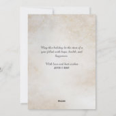 Elegante goud omrande poinsettia op donkere achter feestdagenkaart (Achterkant)