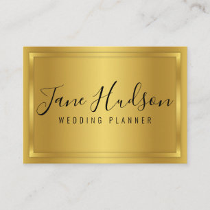 Elegante Goud op Goud Minimalistische Bewerkbare Z Visitekaartje