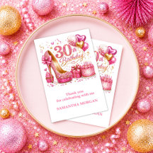 Elegante Goud Roze 30e Verjaardag Glans Bedankt