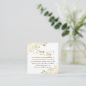 Elegante Goud & Wit bruiloft Details RSVP QR Code Informatiekaartje (Staand voorkant)