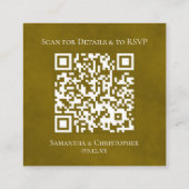 Elegante Goud & Wit bruiloft Details RSVP QR Code Informatiekaartje (Achterkant)
