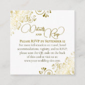 Elegante Goud & Wit bruiloft Details RSVP QR Code Informatiekaartje (Voorkant)