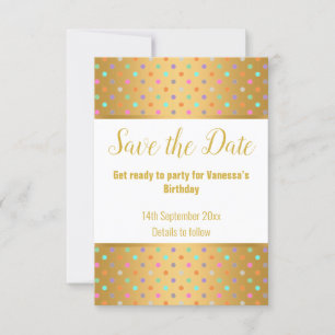ELEGANTE GOUD WIT PASTEL SPOT RSVP KAART