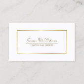 Elegante Goud & Wit Professionele QR Code Visitekaartje (Voorkant)