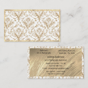 Elegante goud witte Toile  Visitekaartje