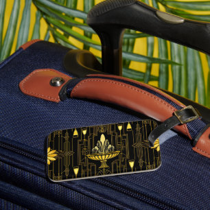Elegante goud zwarte gatsby bagagelabel
