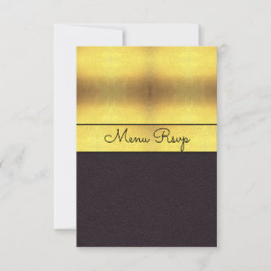 Elegante Goud & Zwarte Menu RSVP