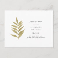 Elegante Goudblad Save the Date