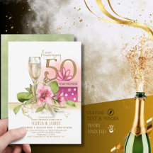 Elegante Gouden 50e Huwelijksverjaardag Champagne 