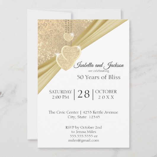 Elegante Gouden 50ste Verjaardag Kaart (Voorkant)