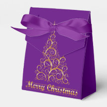 Elegante gouden abstracte kerstboom favorietendoos