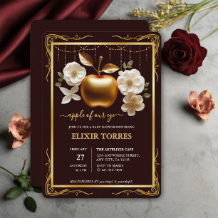 Elegante gouden appel van ons Baby shower Kaart
