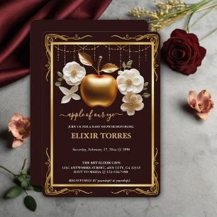 Elegante gouden appel van ons Baby shower Kaart