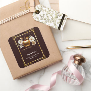 Elegante Gouden Appel van Onze Ogen Baby Shower Vierkante Sticker