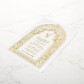 Elegante gouden Arabesque bruiloft Folie Uitnodiging (Gedraaid)