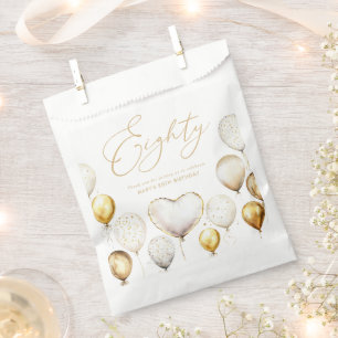 Elegante gouden ballon 80ste verjaardagsfeestje bedankzakje