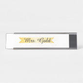 Elegante gouden banner bureaunameplate bureau naambordje (Voorkant)